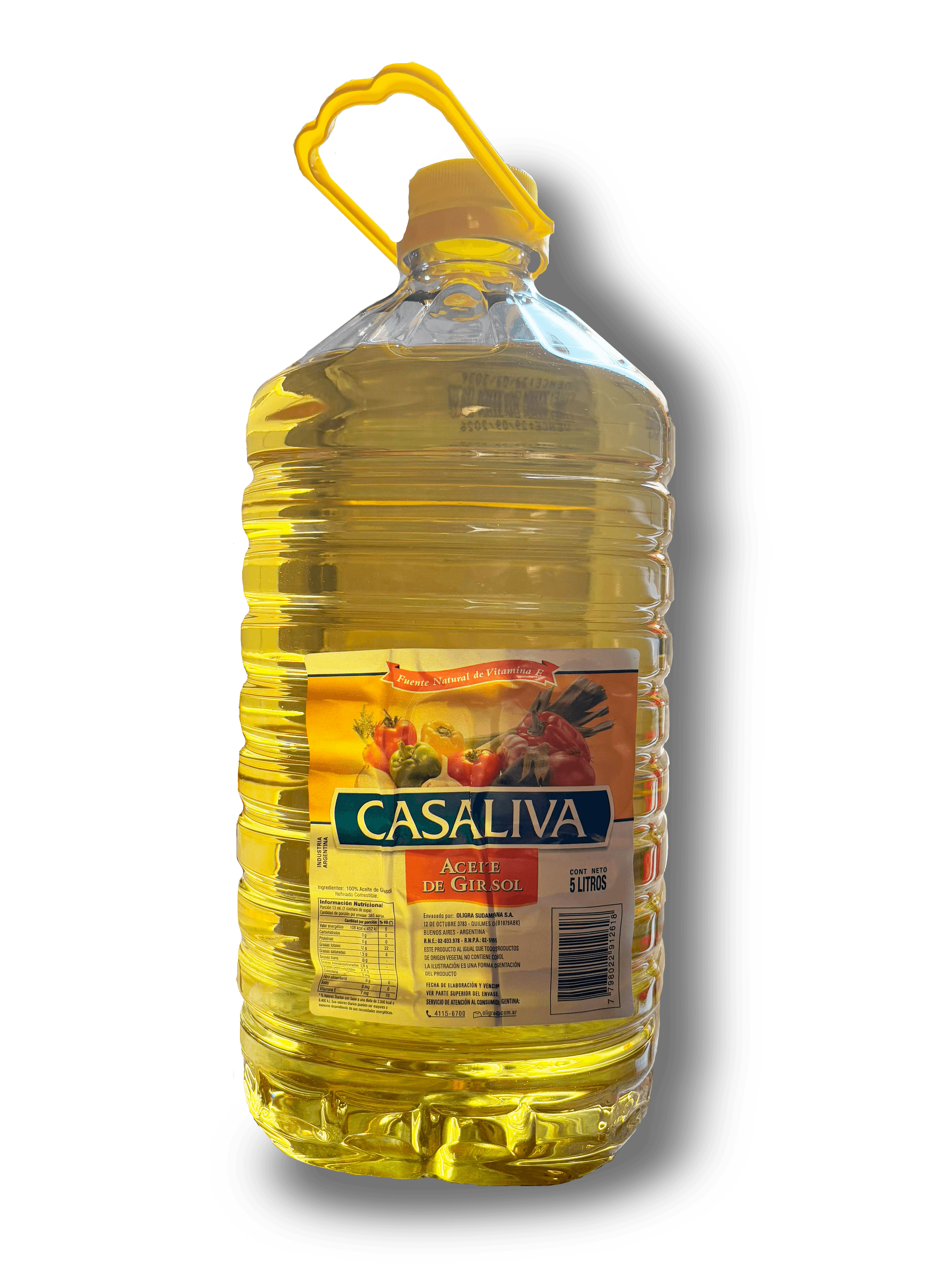 Aceite vegetal de girasol casaliva - bidón 5 l