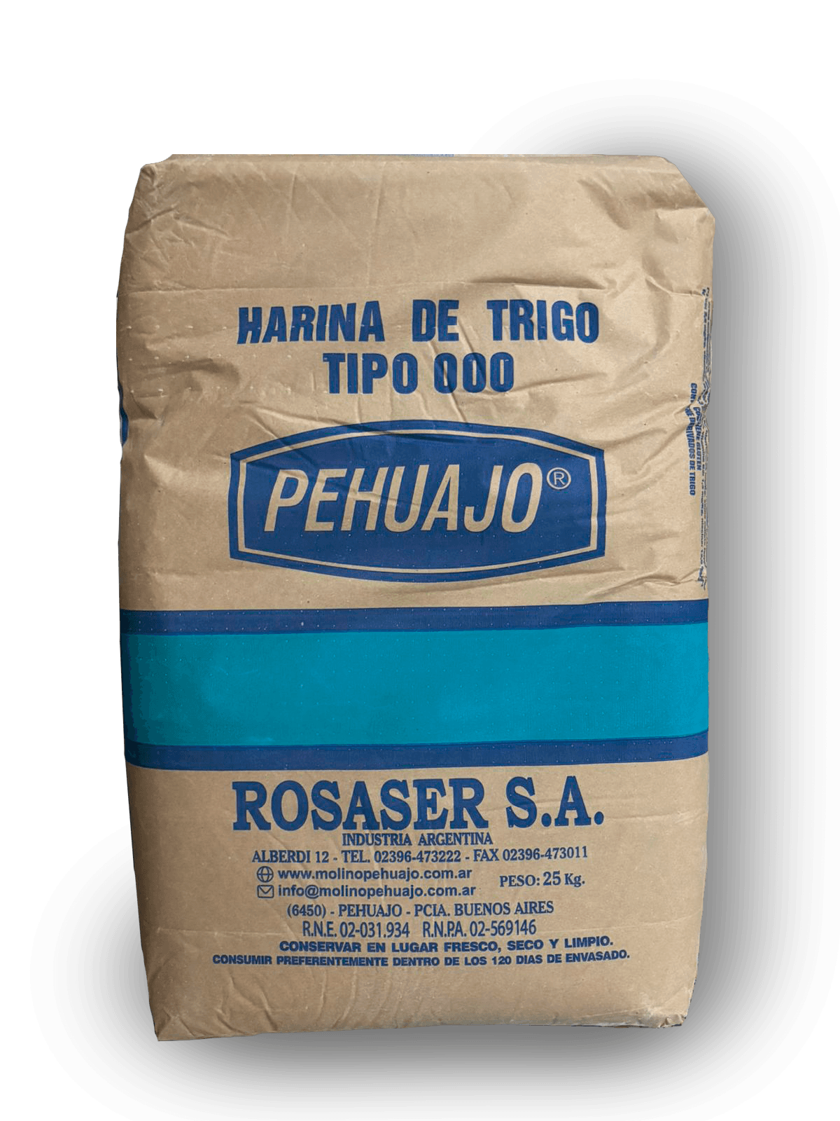 Harina de trigo 000 pehuajó - bolsa 25 kg