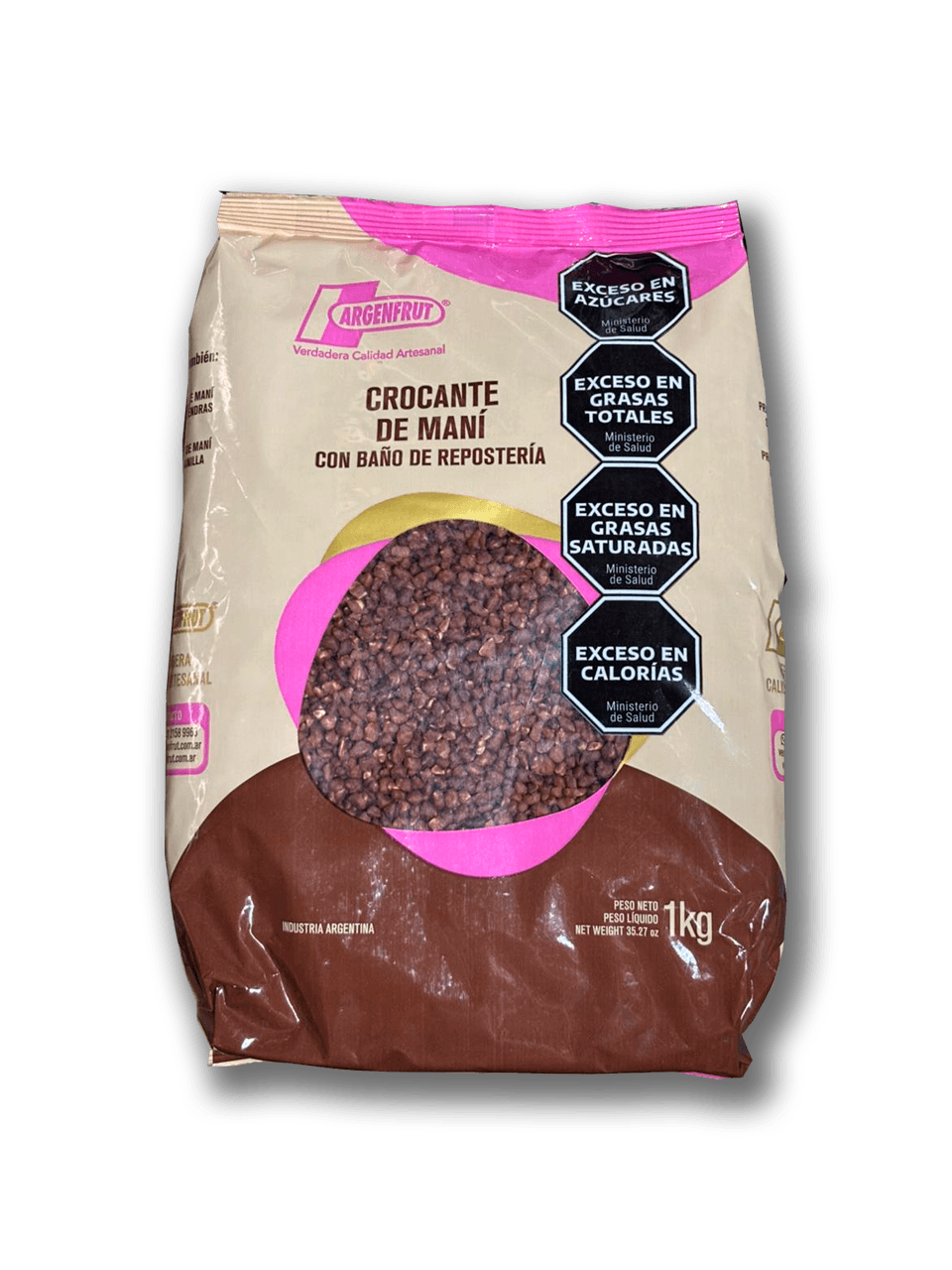 Crocante de maní con baño de chocolate argenfrut 109.300 - bolsa 1 kg