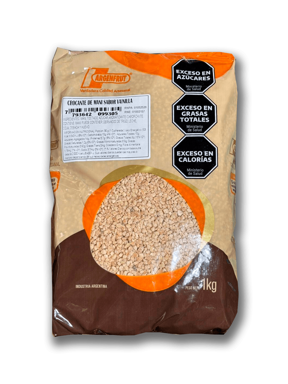 Crocante de maní argenfrut sabor vainilla 109-200 - bolsa 1 kg