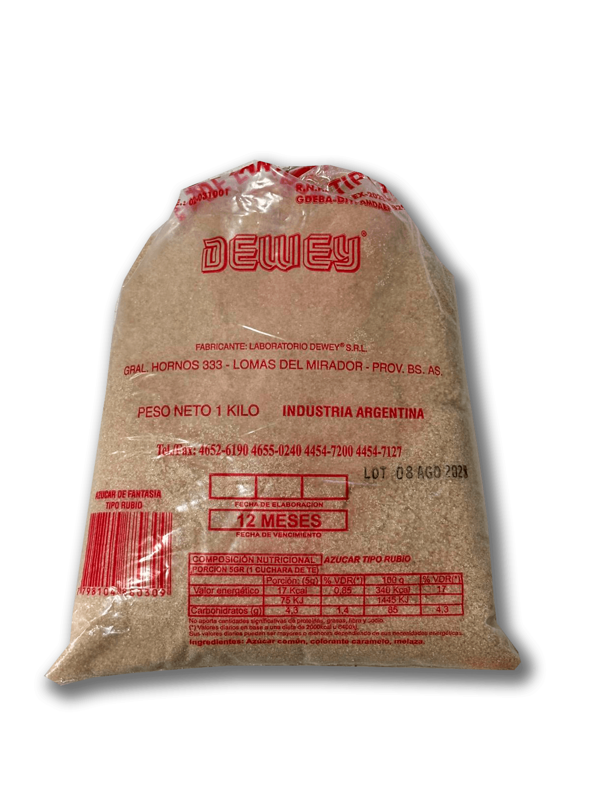 Azúcar rubia dewey - bolsa 1 kg