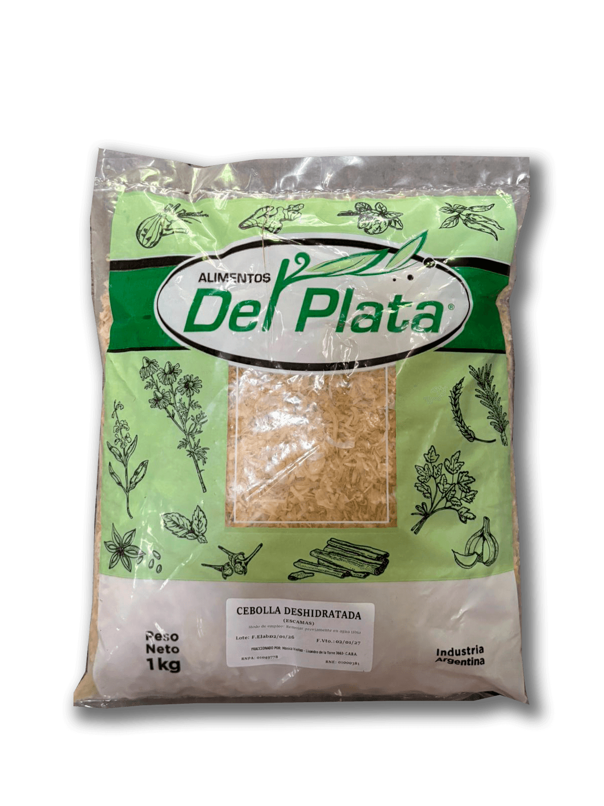 Cebolla deshidratada en escamas - bolsa 1 kg