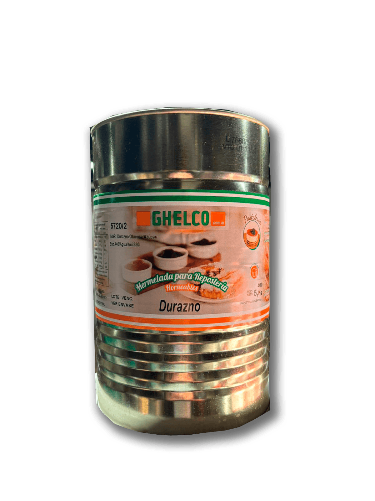 Mermelada durazno 5720/2 ghelco - lata 5 kg