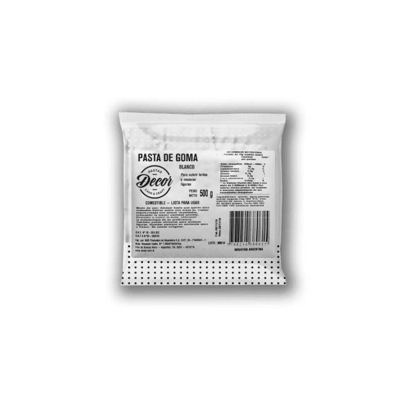 Pasta de goma decor blanca - sachet 500 g