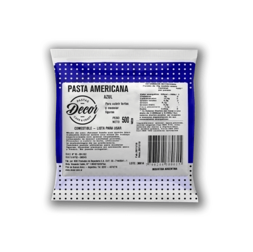 Pasta americana azul - sachet 500 g