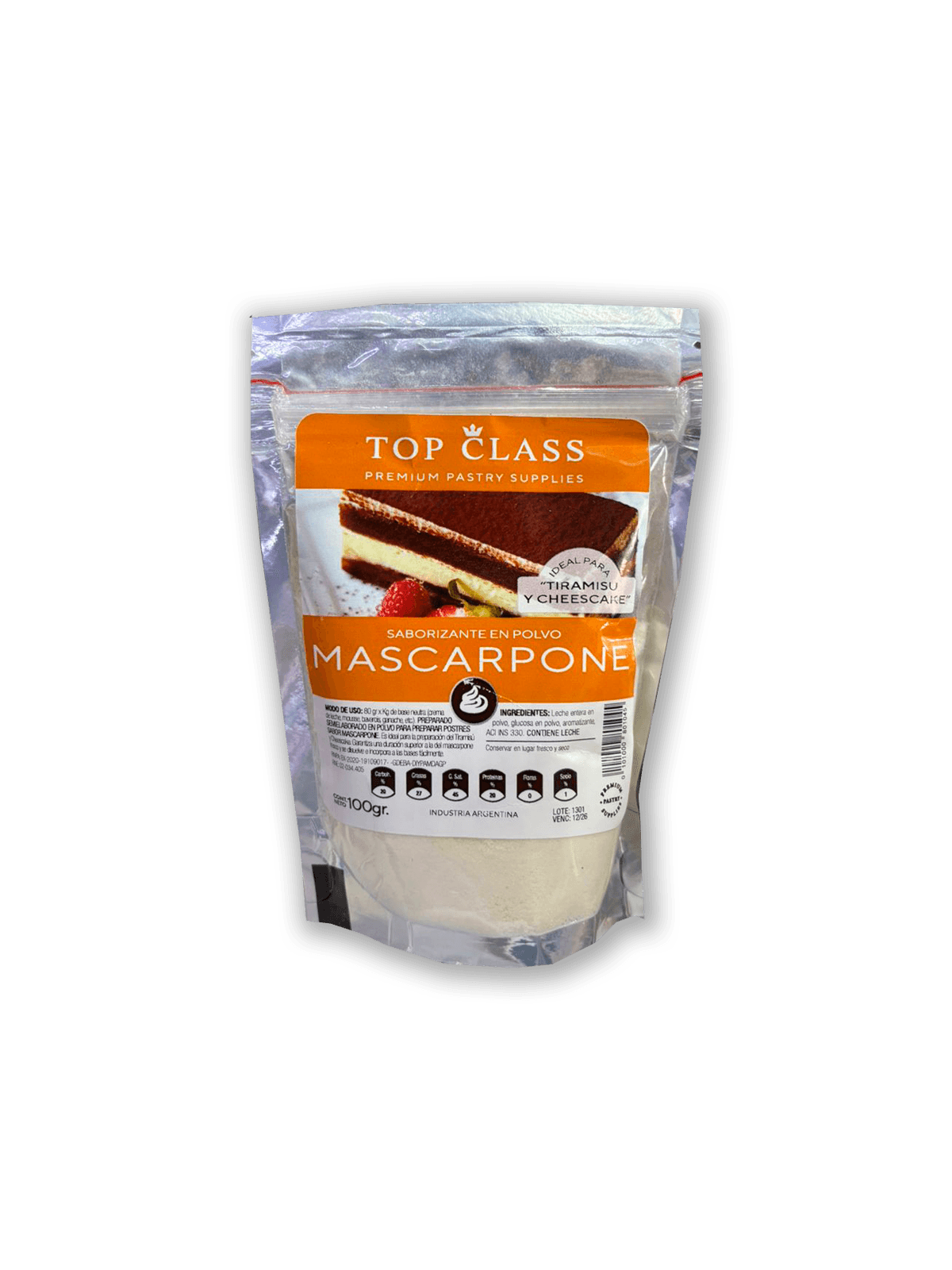 Mascarpone en polvo Top class - 100 gr