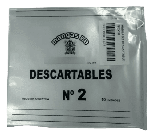 Mangas descartables plástico bb líneahogar n° 2 - 10 un