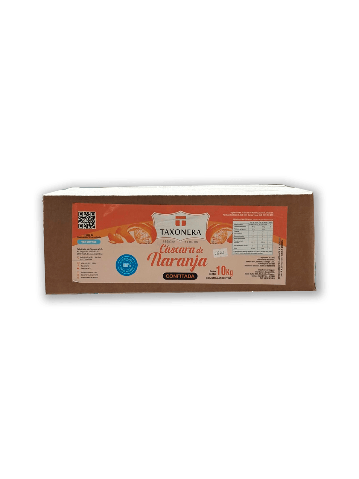 Cáscara de naranja en tira confitada - caja 10 kg